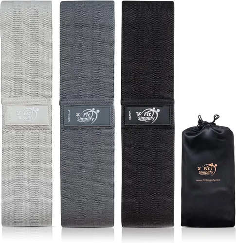 Vista 3 de Fit Simplify Bandas de tela antideslizante resistente a la cadera, juego de 3