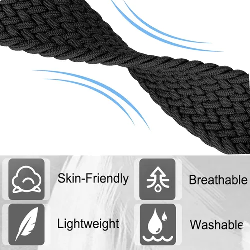 Vista 2 de Correas elásticas trenzadas para Fitbit Luxe para mujeres y hombres, correas elásticas de nailon para Fitbit Luxe, 5 paquetes