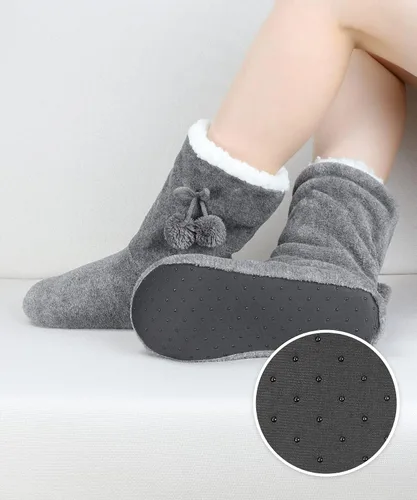 Vista 6 de DICUIRD Calcetines tipo pantufla acogedores y cálidos para mujer con pinzas