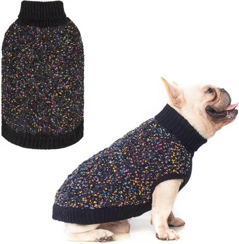 Vista 14 de BEAUTYZOO Suéteres de perro para perros pequeños, ropa de punto con agujero Pompones beige