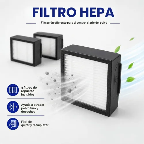 Vista 4 de Piezas de repuesto y accesorios para iRobot E, I y J Series, Combo i5, J5 Series Robot Aspirador, Cepillos de goma dobles multisuperficie y 3