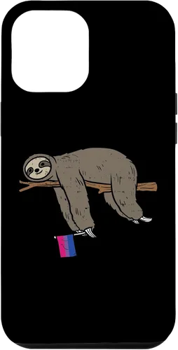 Vista 6 de Funda de regalo para iPhone 13 Pro Bisexual Pride Flag Lazy Sloth Bi LGBTQ Animal Lover