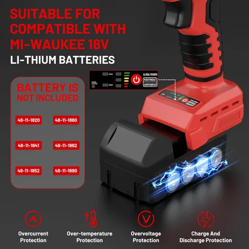 Vista 3 de Cortador de chapa sin cable para batería Mil-waukee 18V, tijeras eléctricas para metal con cabezal giratorio de 360°, torque de 221 pies-libra