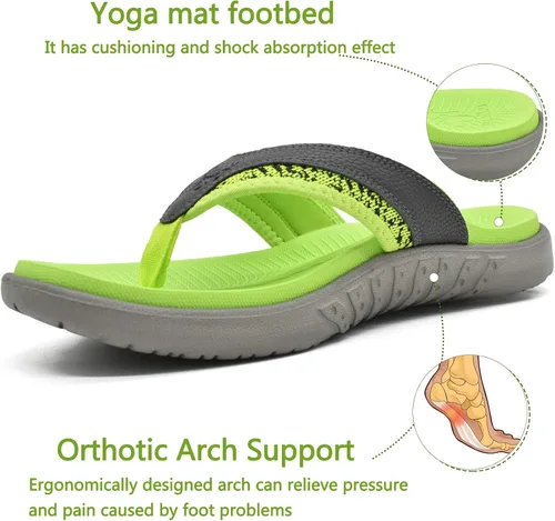 Vista 3 de KuaiLu Sandalias deportivas para hombre, cómodas, ortopédicas, con soporte de arco para fascitis plantar, para exteriores, verano, playa, talla 7 15