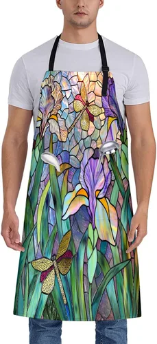 Vista 8 de Cosmic Pizza - Delantal de gato para mujer, 28 x 33 pulgadas, delantales de cocina con 2 bolsillos, poliéster, bonito delantal de gato para cocinar