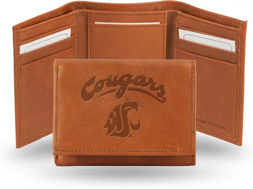Vista 8 de Rico Industries NCAA Alabama Crimson Tide - Cartera triple de piel en relieve, color marrón
