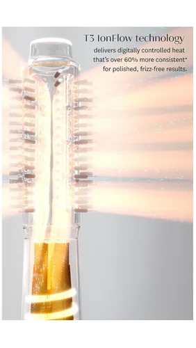 Vista 6 de T3 AireBrush Duo - Cepillo intercambiable de aire caliente con dos accesorios, incluye 15 combinaciones de calor y velocidad, tecnología T3 IonFlow