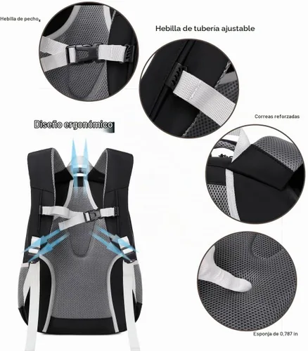 Vista 4 de Asge Mochilas infantiles para niñas, bolsas escolares para libros para adolescentes y niños con compartimento para laptop, diseño ergonómico Negro