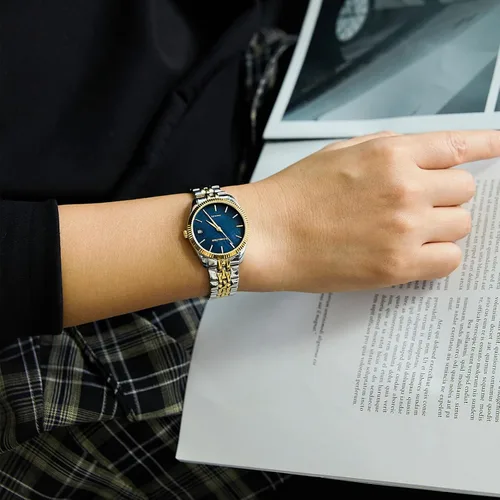 Vista 2 de VICTORIA HYDE Reloj para mujer plateado y dorado, relojes de dos tonos de acero inoxidable para mujer