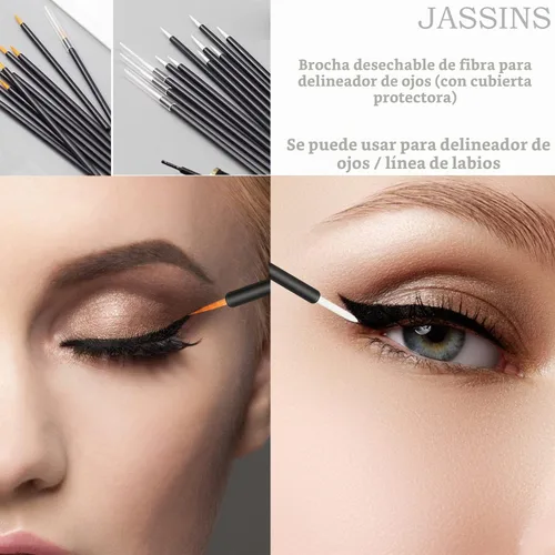 Vista 5 de Kit de herramientas de maquillaje desechables de 300 piezas, cepillo de cejas/cepillo de rímel, aplicadores de labios/aplicadores de sombra