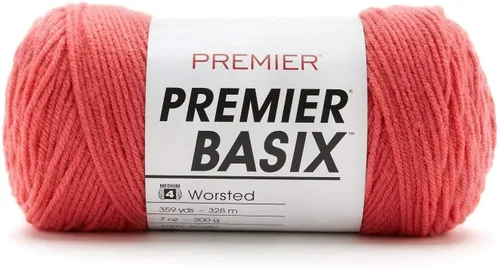 Vista 40 de Premier Yarns Basix, hilo de estambre sólido, hecho de acrílico, hilo ideal para ganchillo y tejido, color blanco, 359 yardas