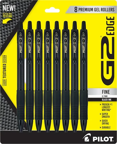 Vista 10 de PILOT G2 Edge - Bolígrafos de gel premium surtidos, bolígrafos de punta fina de 0.7 mm, experiencia de escritura sensorial, caja de 8