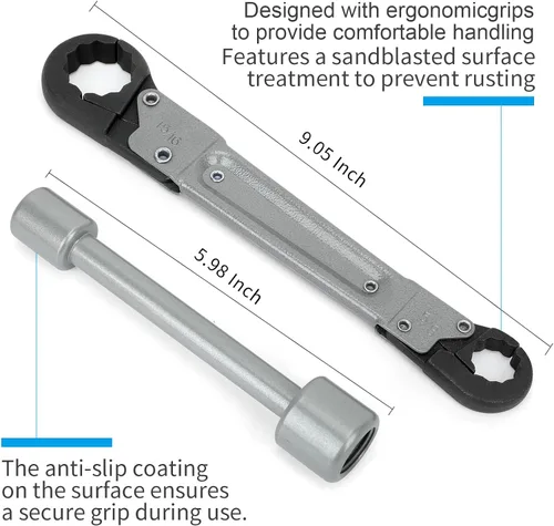 Vista 2 de Holdly Herramientas de fontanería Kit de llave de parada angular, llave ajustable, herramientas profesionales de fontanero para instalar nuevas