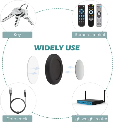 Vista 6 de WALLFID Paquete de 5 soportes magnéticos N52 para control remoto de montaje en pared, sin agujeros, organizador de carga de teléfono, contenedores