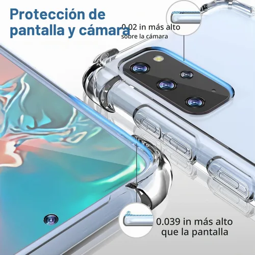Vista 4 de KIOMY Funda transparente para Samsung Galaxy S20 Plus 5G Hybrid Hard PC Back con TPU suave parachoques [protección contra caídas de grado militar] a