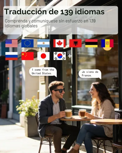 Vista 4 de Gafas inteligentes AI con cámara de 8 MP, video 4K y traducción de 139