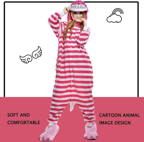 Vista 5 de SWEETXIN Pijama unisex para adultos y niños, para Halloween, Navidad, ropa de dormir, traje de cosplay para mujeres y hombres