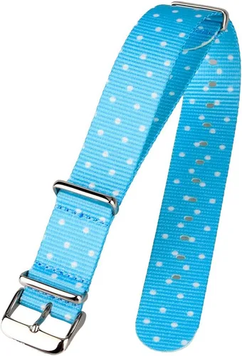 Vista 4 de 0.787 in de tela de nylon azul claro lindo reloj de pulsera tejida banda de reloj, Ejército,Militar
