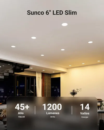 Vista 2 de Sunco - Paquete de 12 luces LED empotrables ultrafinas sin lata de 6 2700K