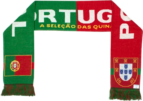 Vista 3 de Portugal Bufanda de punto de fútbol, Verde, rojo, amarillo.