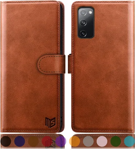 Vista 12 de SUANPOT Funda de piel tipo cartera para Samsung Galaxy S20 FE con bloqueo RFID, soporte para tarjetas de crédito, libro de folio con tapa de PU