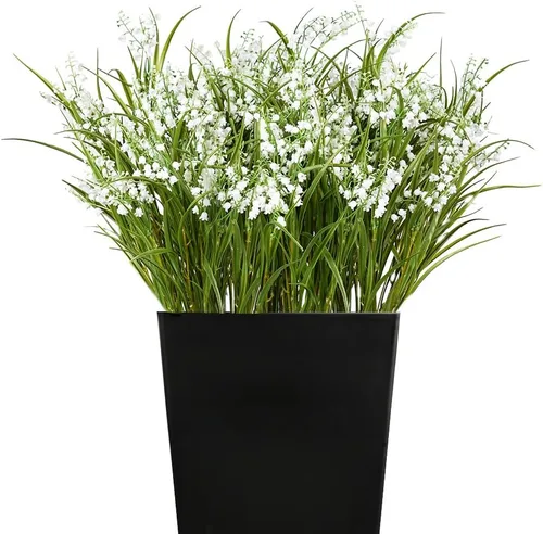 Vista 13 de Melorca&Guilla Plantas Artificiales 6 Piezas 31.5" Césped Alto Falso, Planta Artificial, Plantas de Césped Artificial Alto de Cebolla, Arbustos