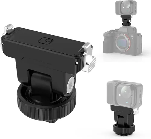 Vista 8 de PULUZ Soporte de montaje rápido para DJI Osmo Action 5 Pro/4/3, zapata fría con agujero de tornillo de 1/4 pulgadas y ajuste de inclinación de 75°