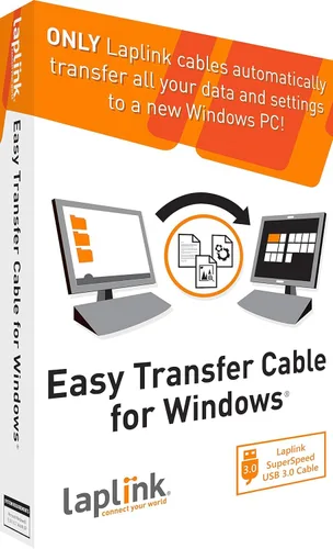 Vista 9 de LAPLINK Cable de transferencia fácil para Windows, incluye software PCmover Express y cable USB 2.0 de PC a PC, licencia de un solo uso, transfiere