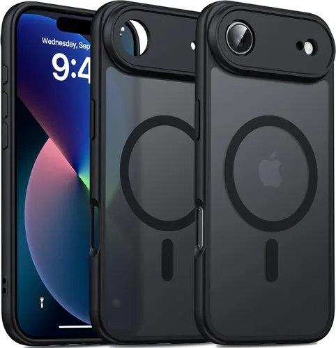 Vista 40 de Oterkin Funda magnética para Samsung Galaxy A17 mate, funda de teléfono A17 compatible con MagSafe esmerilada, translúcida, a prueba de golpes Negro