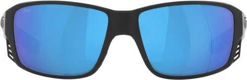 Vista 10 de Costa Man - Gafas de sol con montura negra mate, lentes de espejo azul, 2.36 pulgadas Espejo Negro/Cobre Plata 20.46 oz