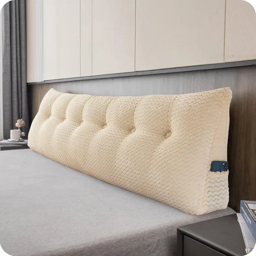 Vista 7 de Cabecera triangular grande, respaldo de cuña y soporte de posicionamiento, almohadas de lectura, almohadas de cuña para cama de día con funda