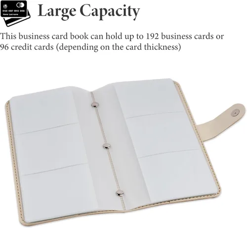 Vista 3 de lizimandu Libro Tarjetero para Tarjetas de Visita, Estuche Libro de Tarjetas de Visita de Cuero PU, Carpeta Organizadora para Tarjetas