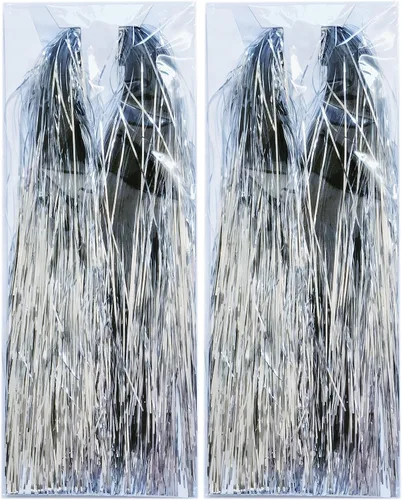 Vista 14 de YYCRAFT Icicles Tinsel 3000 Strand, Negro