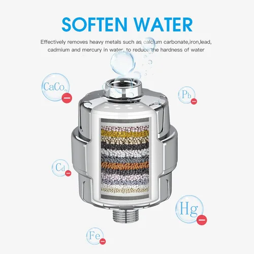 Vista 4 de El reemplazo del filtro de ducha ACA de 15 etapas elimina los sedimentos de cloro Reduce la piel seca con picazón, filtración de agua dura