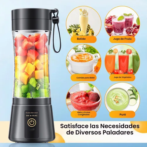 Vista 2 de Licuadora portátil de tamaño personal para hacer batidos - Mini vaso de Negro