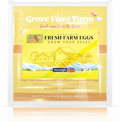 Vista 4 de Havongki 1,000 hojas – VOL.2 – Etiquetas personalizadas para cartón de huevos de 4 x 2 pulgadas, calcomanías adhesivas de huevos frescos de granja