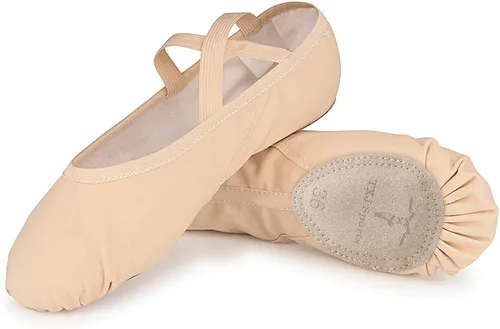 Vista 2 de Zapatos de ballet para mujeres y niñas, zapatos de ballet para mujer, zapatos de baile de lona, zapatos tipo ballet zapatos de yoga.