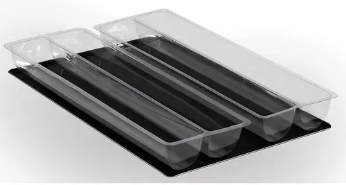 Vista 3 de Matfer Bourgeat 362001 - Molde de PVC para tartas de troncos de medio círculo, 10 unidades (pares) transparente