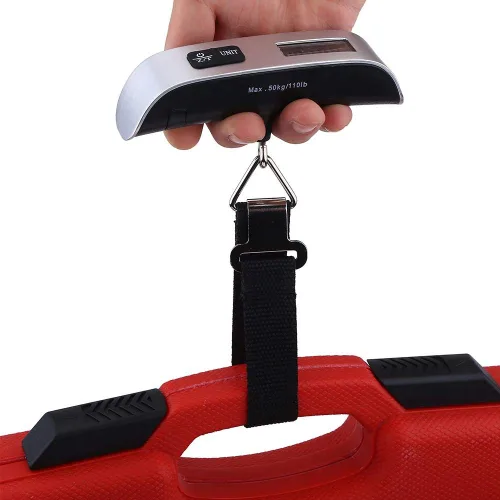 Vista 2 de Jadpes Báscula de equipaje pantalla LCD electrónica portátil de mano de 1102lbs báscula de peso para equipaje báscula de maleta para el hogar cocina