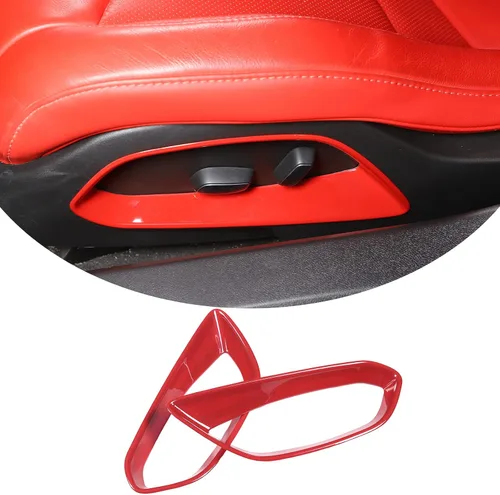 Vista 9 de Panel de botón de ajuste de asiento para Chevrolet Corvette C8 Stingray 2020-2024, marco de decoración de paneles de ajuste de asiento de automóvil