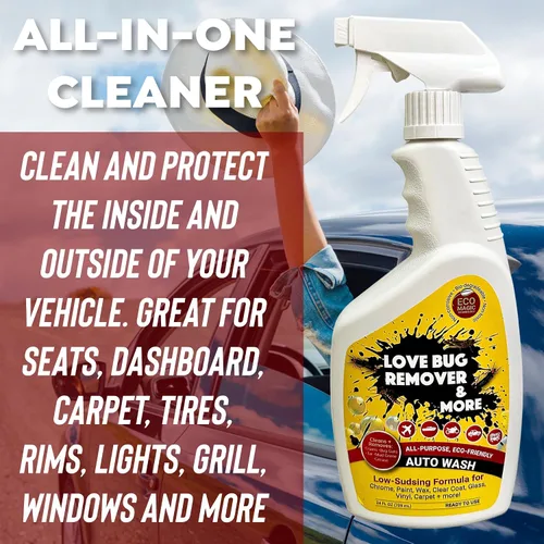Vista 7 de Love Bug - Aerosol removedor de coche y lavado automático. Removedor de múltiples superficies y lavado de heces de pájaro, alquitrán, savia