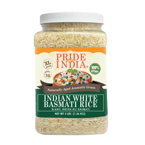 Vista 14 de Pride Of India - Arroz Basmati marrón extra largo - Grano saludable envejecido naturalmente, tarro de 1.5 libras