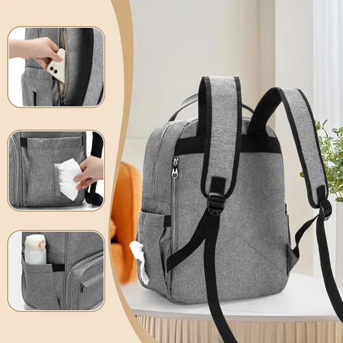 Vista 3 de CURMIO Bolsa para extractor de leche compatible con Spectra S1, S2, Medela, mochila para extractor de leche con compartimento para bolsa enfriadora