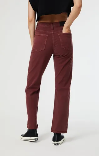 Vista 4 de Mavi Shelia - Pantalones rectos de tiro alto con bolsillo frontal para mujer