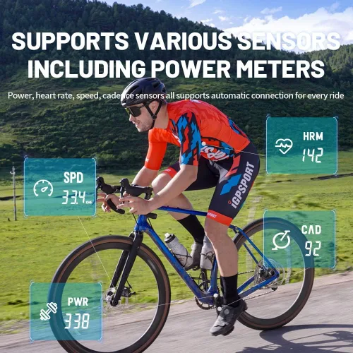 Vista 8 de Computadora de bicicleta GPS inalámbrico, velocímetro de bicicleta con retroiluminación automática de pantalla enorme de 2.6 pulgadas, computadora