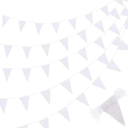 Vista 14 de Preboun Banderines de 400 pies sólidos, 240 unidades, guirnalda triangular para colgar, guirnalda a granel para gran apertura, carnaval, fiesta