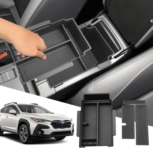 Vista 8 de SXCY 2 unidades para Subaru Crosstrek/Impreza 2024-2026 Organizador de consola central [bandeja para reposabrazos + bandeja de consola frontal]