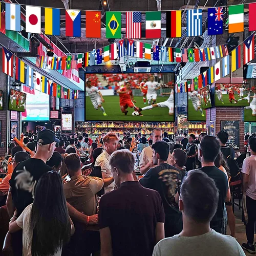 Vista 6 de Bandera de cuerda de calidad premium de 95 pies con 100 países - Banderines internacionales vibrantes perfectos para decoraciones de fiesta, bares