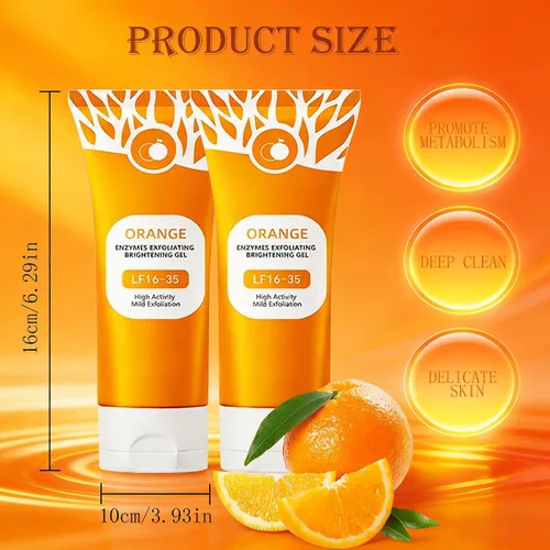 Vista 4 de Gel exfoliante naranja, exfoliante de gel limpiador 2026, exfoliante para pelar poros de naranja, limpieza profunda de los poros, elimina puntos
