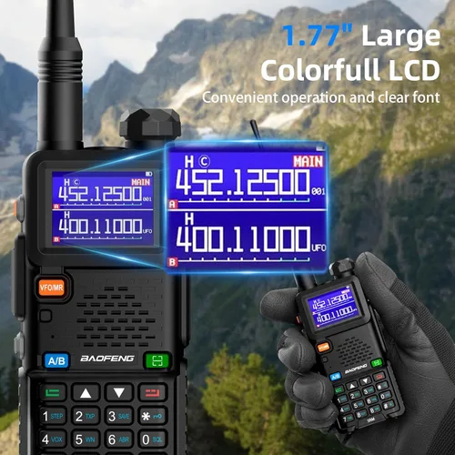 Vista 15 de Baofeng Radio UV-5RM Radio de Jamón de mano UV5R Walkie Talkies de largo